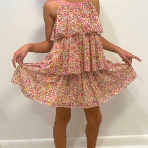 H&M Floral Pink dress, girl size 6.